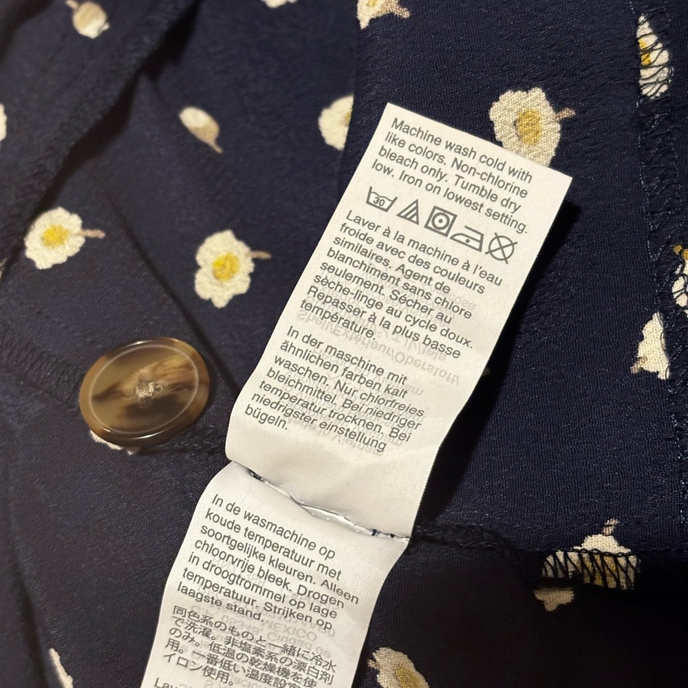 Madewell Navy Daisy Dot Mini Dress Women’s Medium Ditsy Floral Shift V-Neck - Picture 8 of 9